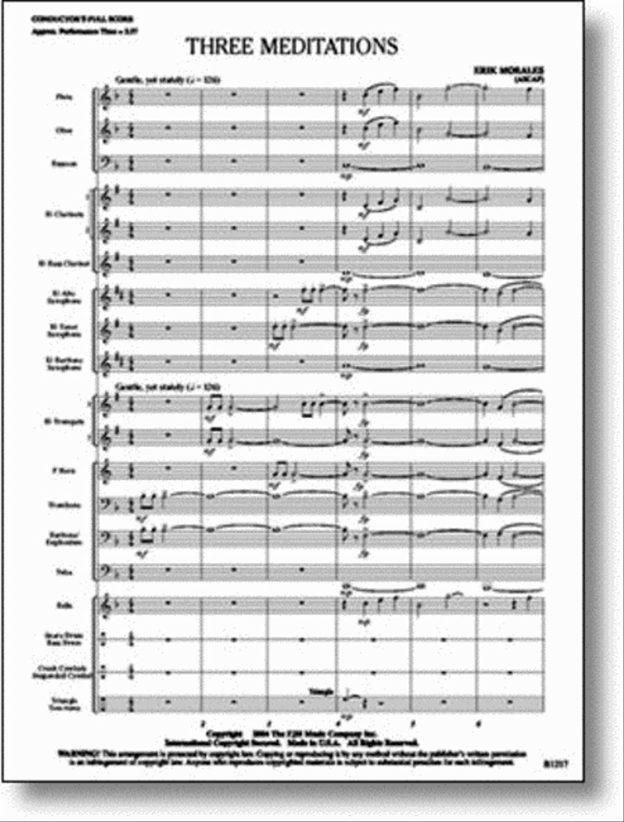 Three Meditations Three Meditations Concert Band scores gallery preview page 1