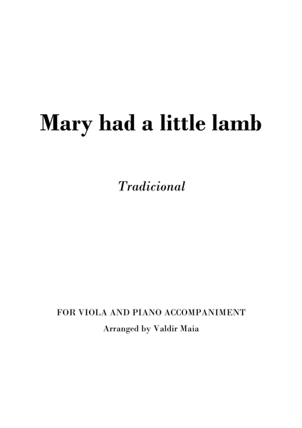 Mary had a little lamb for viola and piano accompaniment image number null