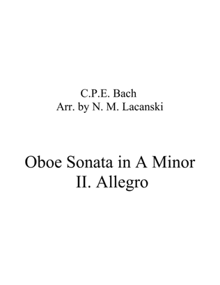 Book cover for Sonata in A Minor for Oboe and String Quartet II. Allegro