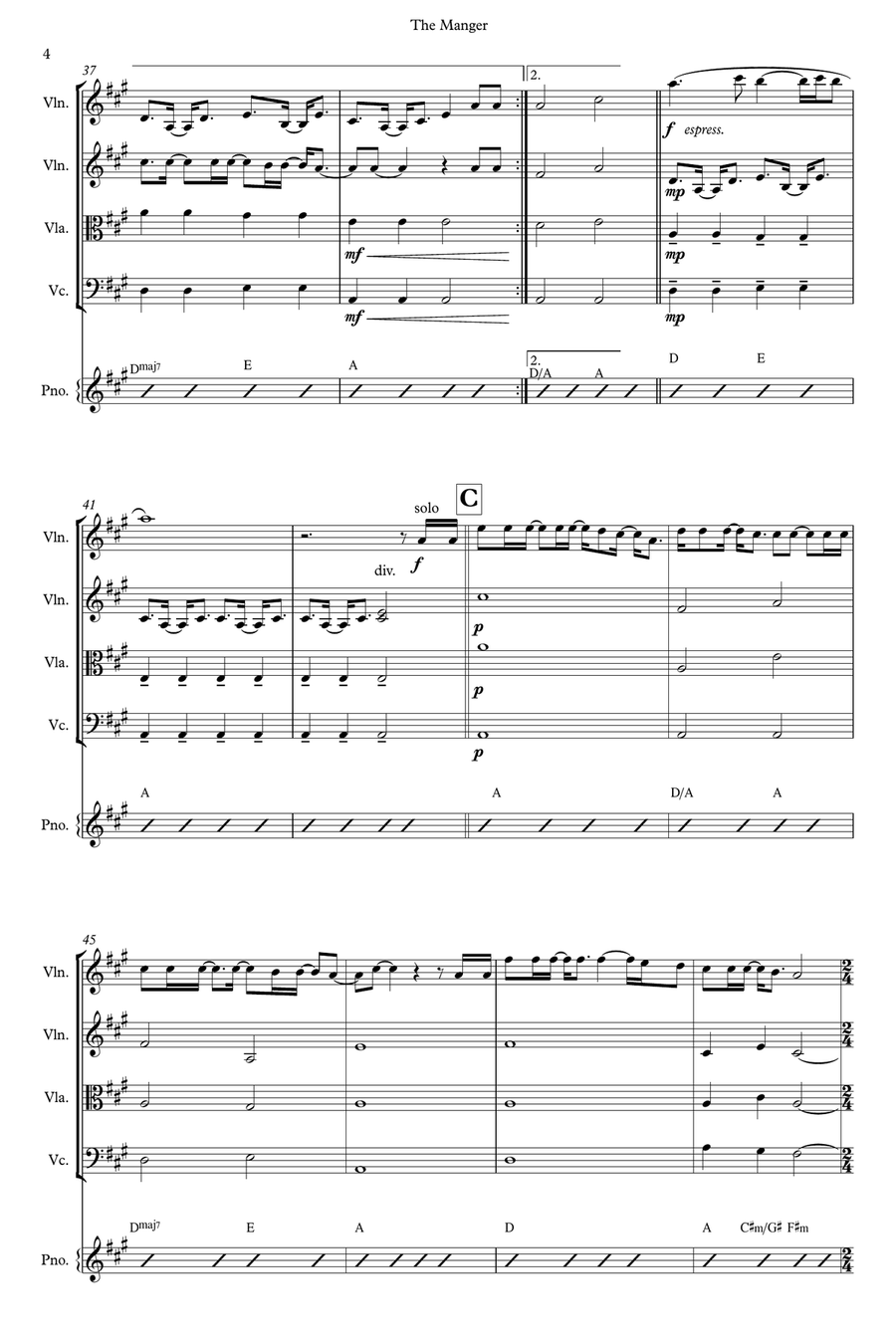 The Manger String Quartet scores gallery preview page 4