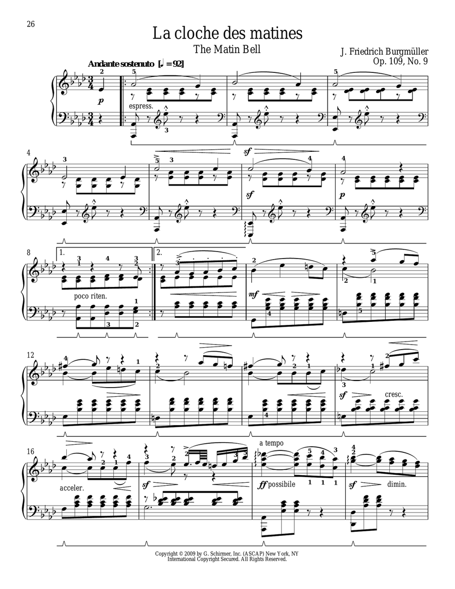 Morning Bell Morning Bell Piano Solo scores gallery preview page 1