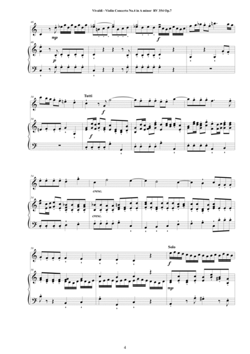 Vivaldi - Violin Concerto No.4 in A minor RV 354 Op.7 for Violin and Cembalo (or Piano) image number null