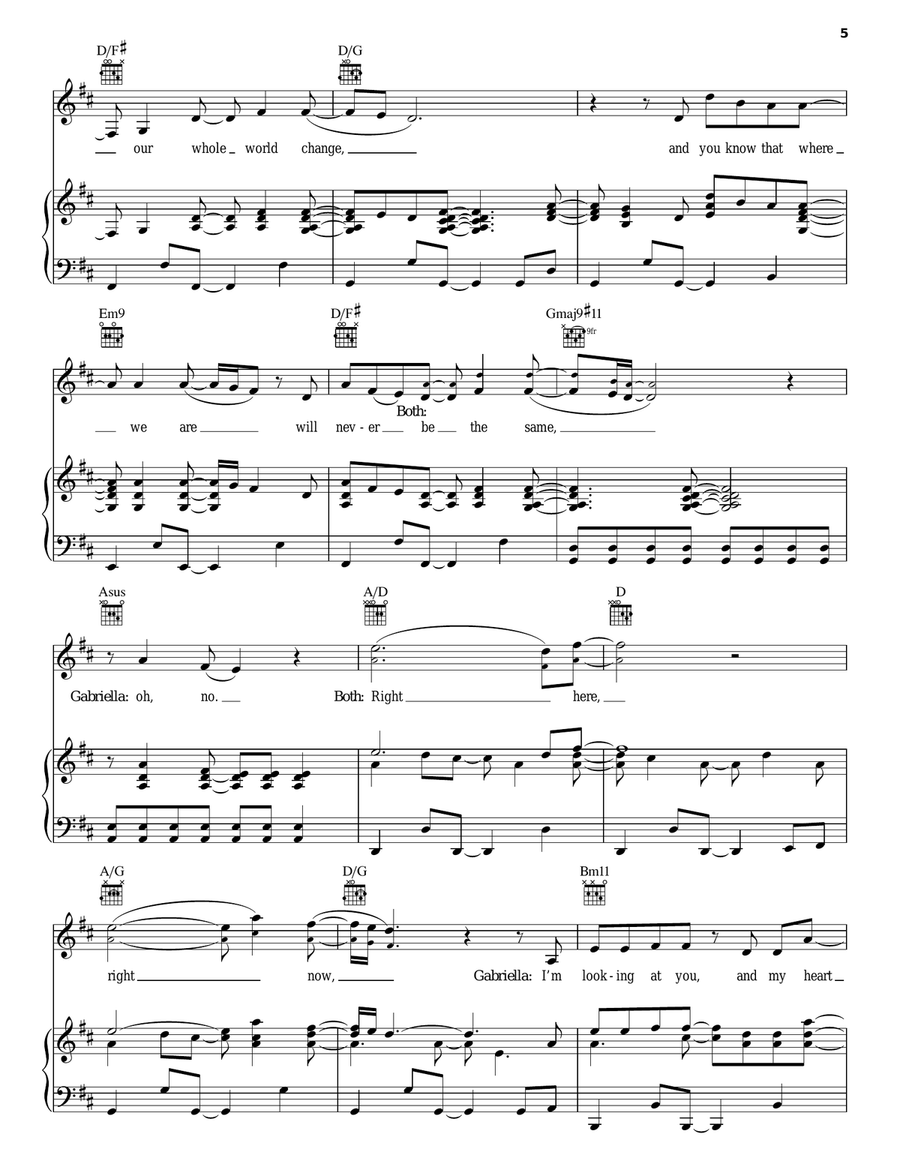 Right Here Right Now Piano, Vocal, Guitar scores gallery preview page 5