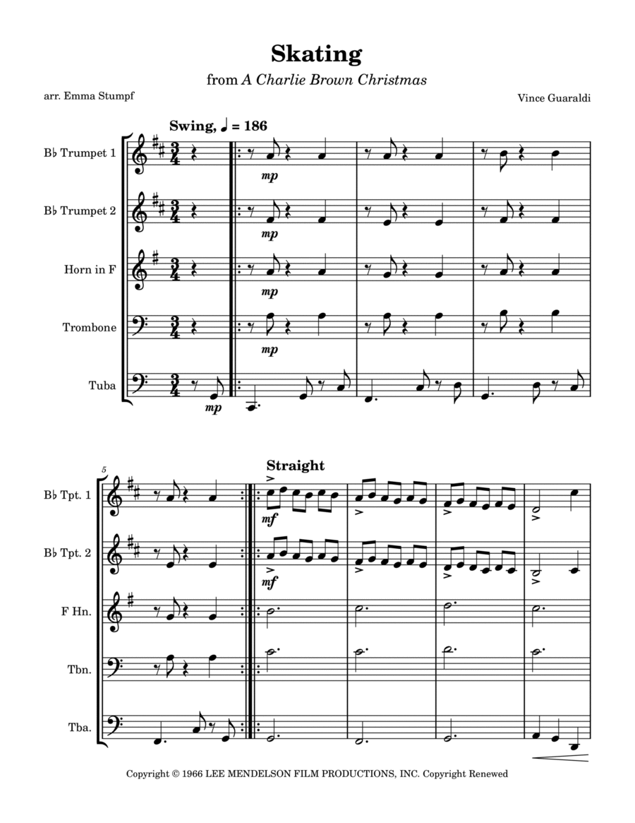 Skating Brass Quintet scores gallery preview page 1