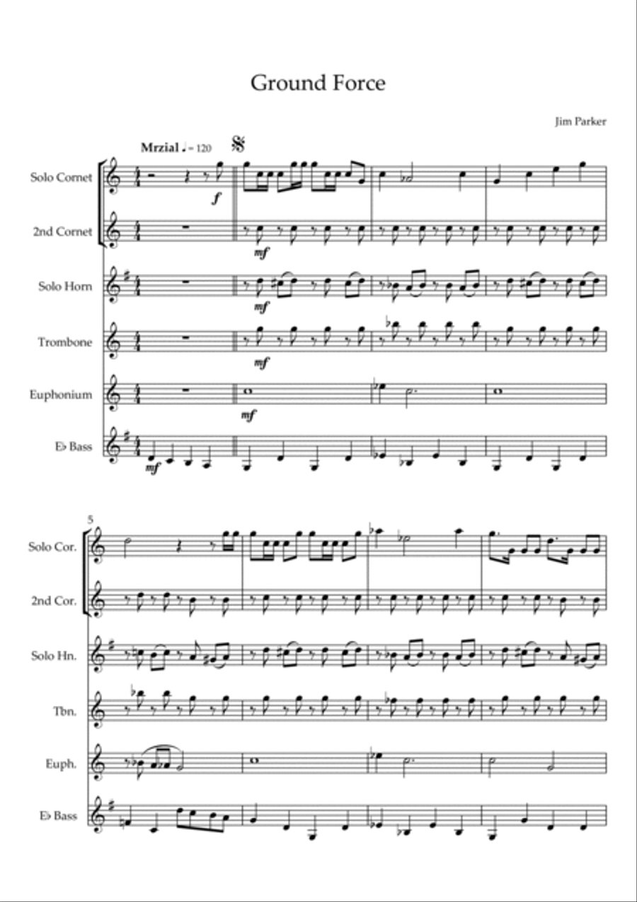 Ground Force Theme Brass Ensemble scores gallery preview page 2