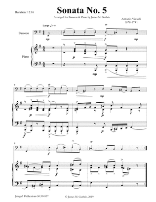 Vivaldi: Sonata No. 5 for Bassoon & Piano