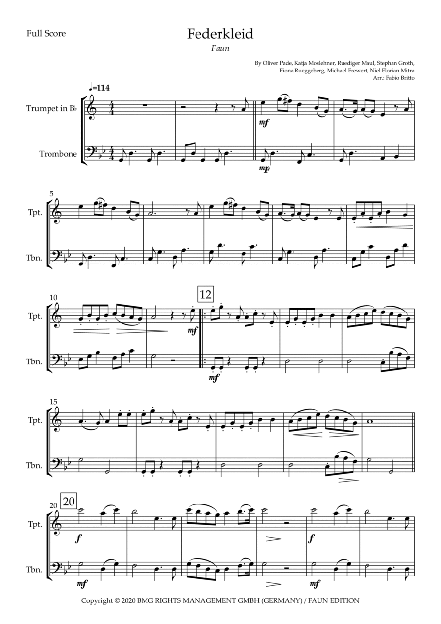 Federkleid Brass Duet scores gallery preview page 1