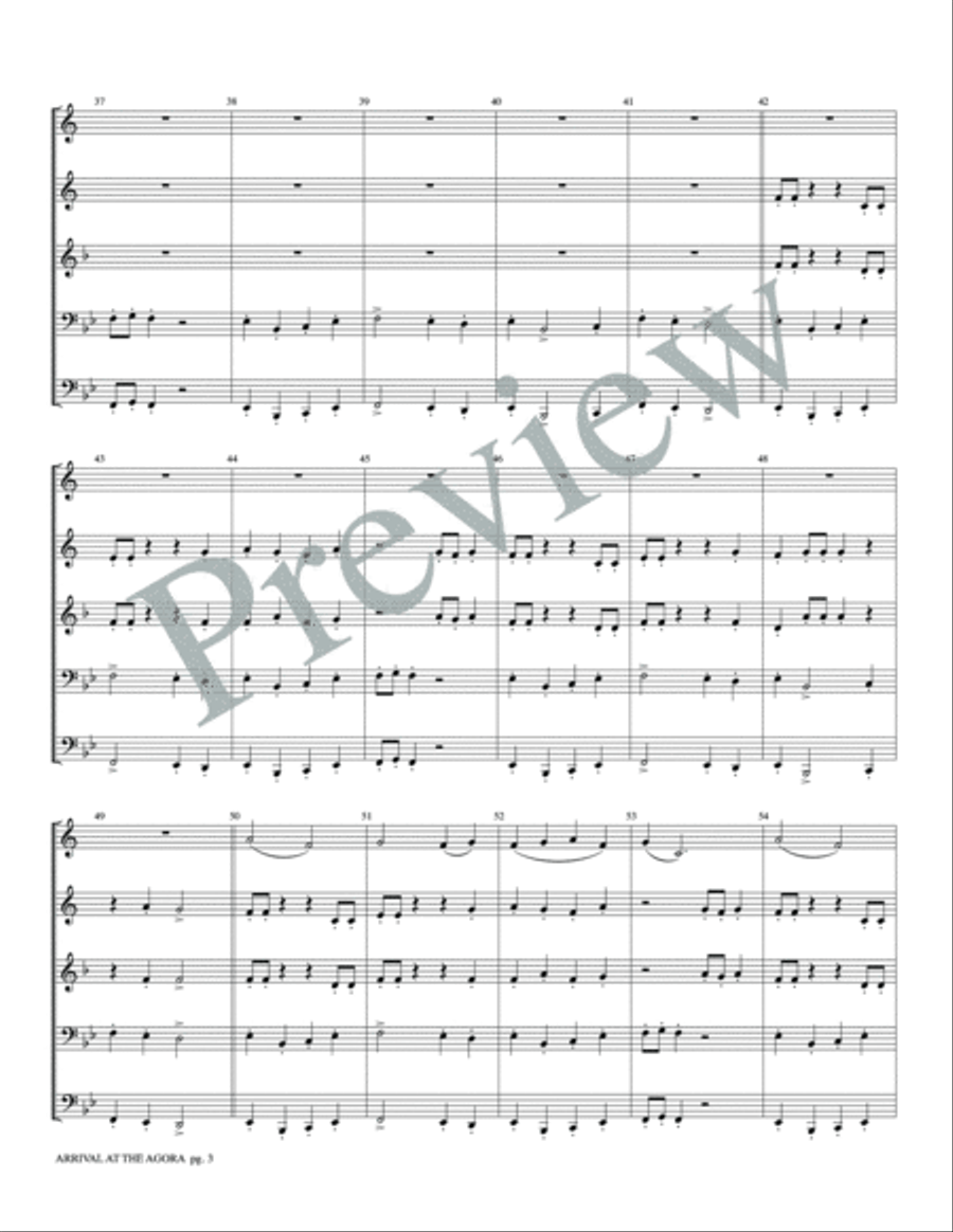 Arrival at the Agora Arrival at the Agora Brass Quintet scores gallery preview page 5