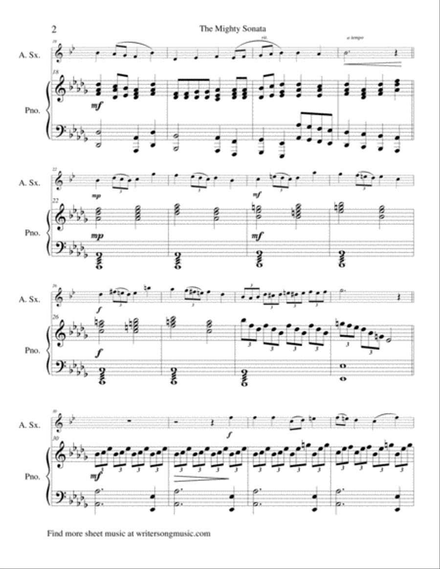 (I Sing The Mighty Power Of God & A Mighty Fortress Is Our God) The Mighty Sonata - Alto Saxophone Alto Saxophone scores gallery preview page 3