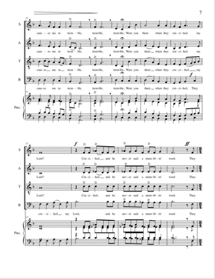 Were You There Choir scores gallery preview page 3