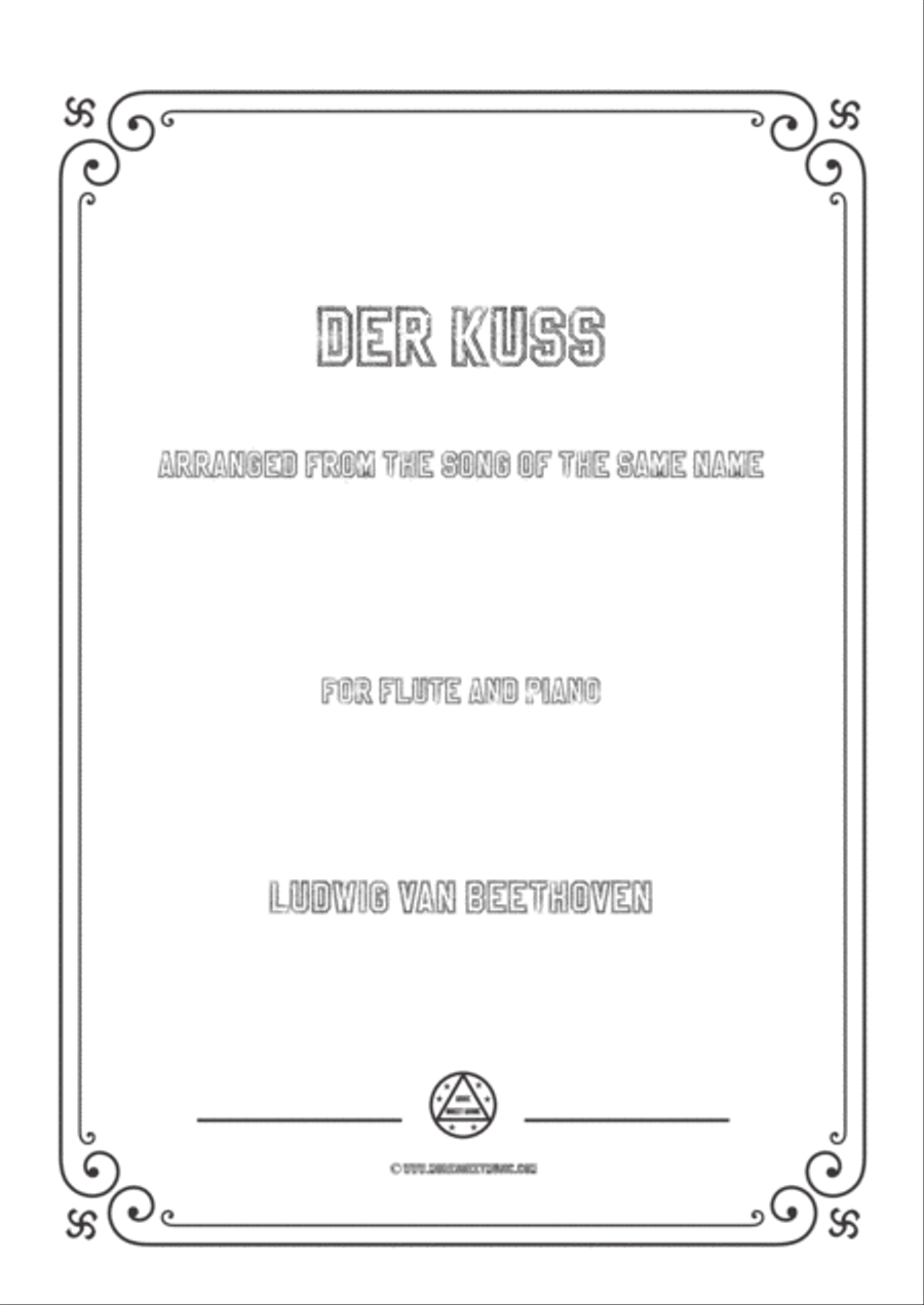 Beethoven-Der Kuss,for Flute and Piano Flute scores gallery preview page 1