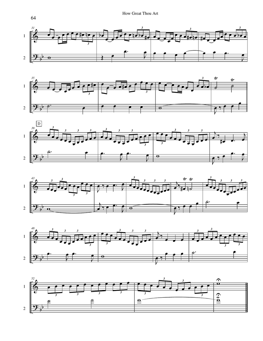 Ten Selected Hymns for the Performing Duet, Vol. 4 - trumpet and trombone (euphonium) Brass Duet scores gallery preview page 4