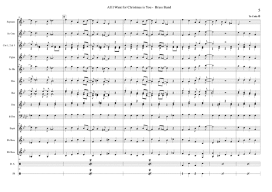 All I Want For Christmas Is You Brass Ensemble scores gallery preview page 5