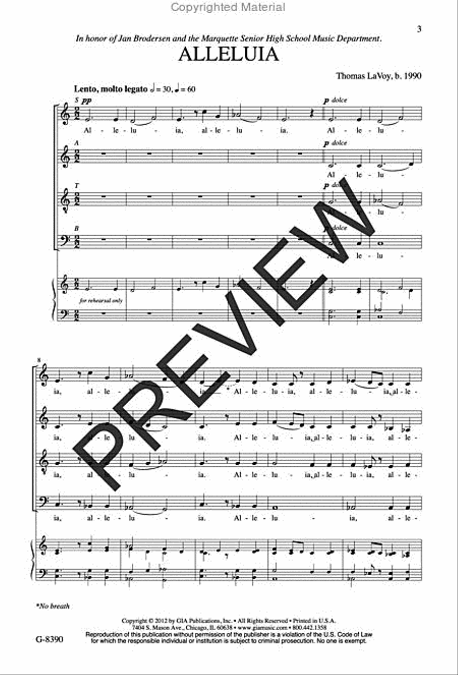 Alleluia SSAATTBB scores gallery preview page 2