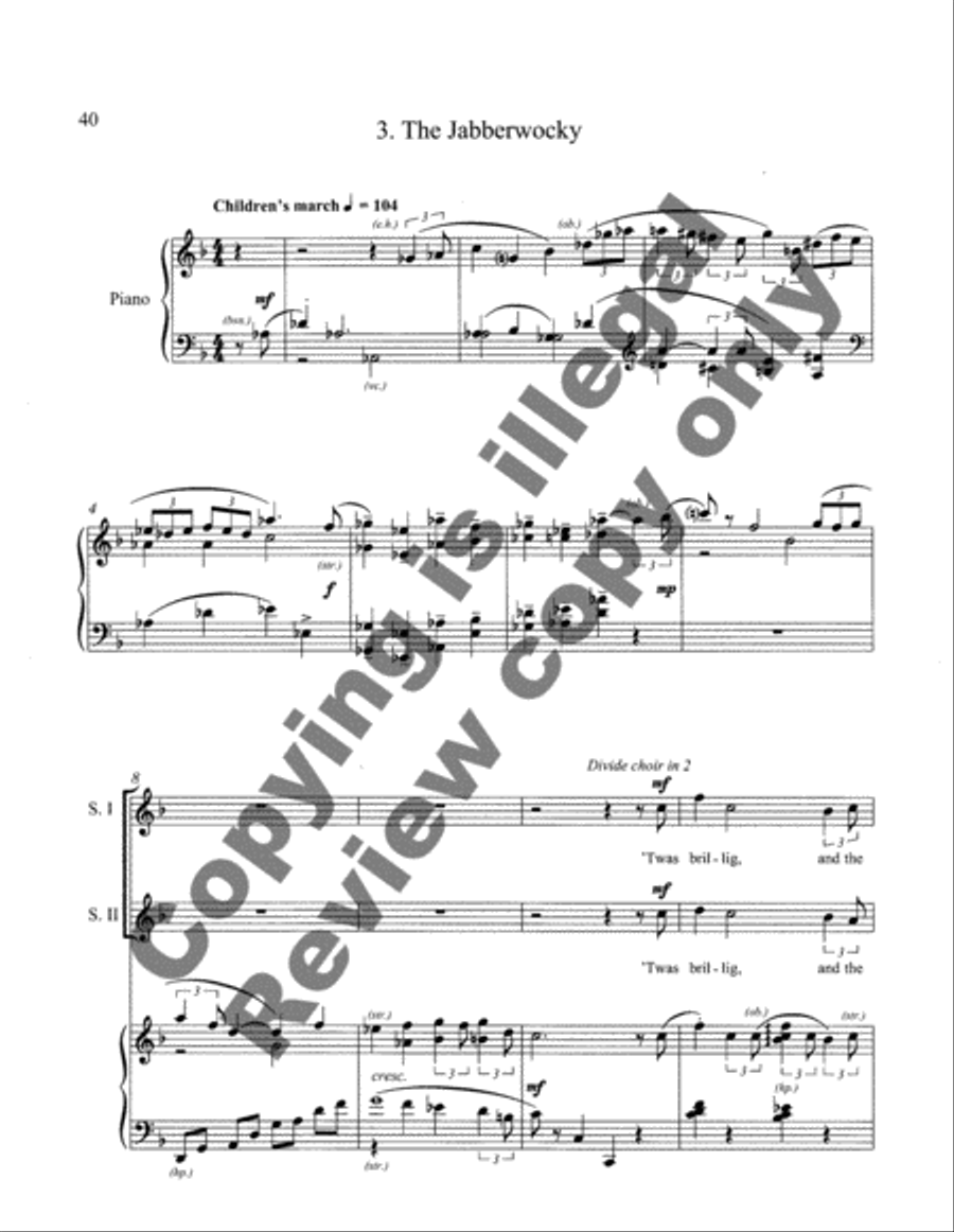 Suite: Alice through a Looking-glass (Piano/choral score) image number null