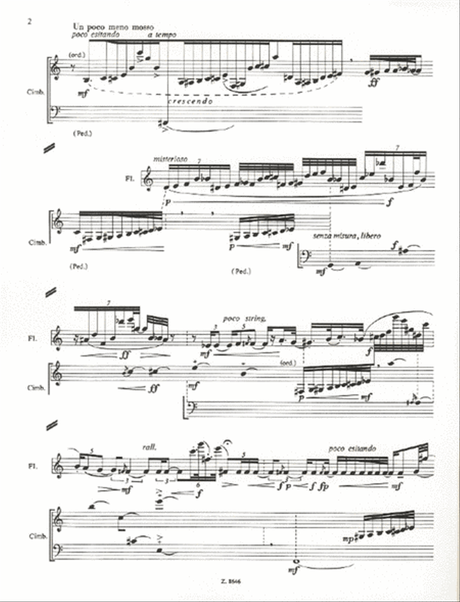 Tre pezzi per flauto e cimbalom Flute scores gallery preview page 3