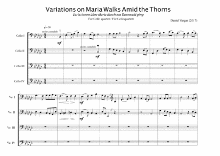 Variations on Maria walks amid the Thorns / Variationen über Maria durch ein Dornwald ging for Cell image number null