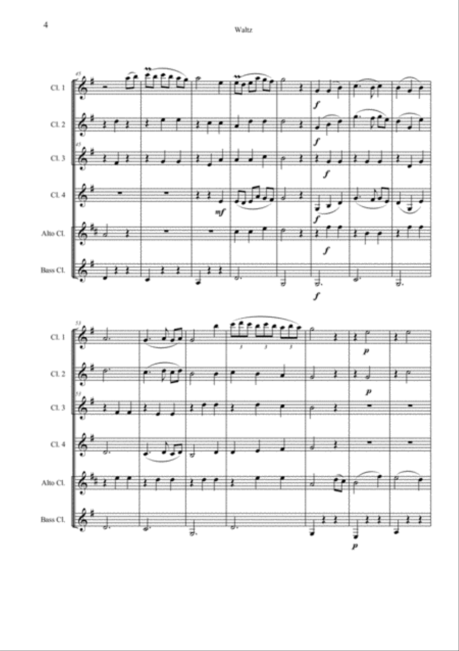Waltz for Clarinet Choir Waltz for Clarinet Choir Clarinet Choir scores gallery preview page 5