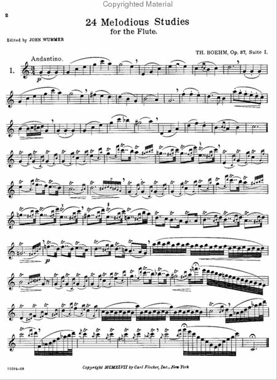 24 Melodious Studies Flute scores gallery preview page 2