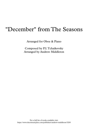 Book cover for December from The Seasons arranged for Oboe and Piano