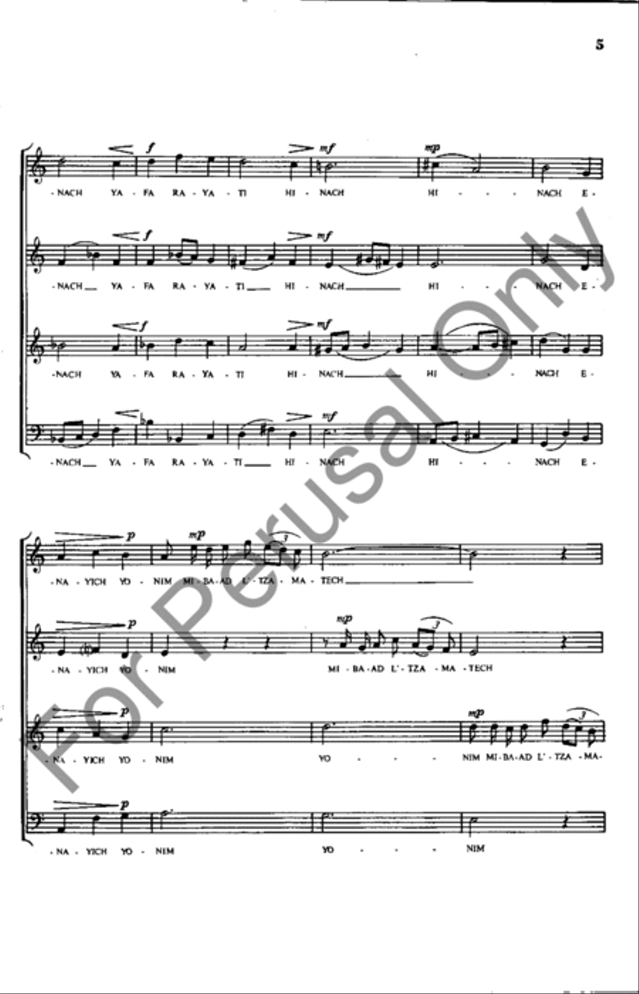 Hinach Yafa 4-Part scores gallery preview page 5