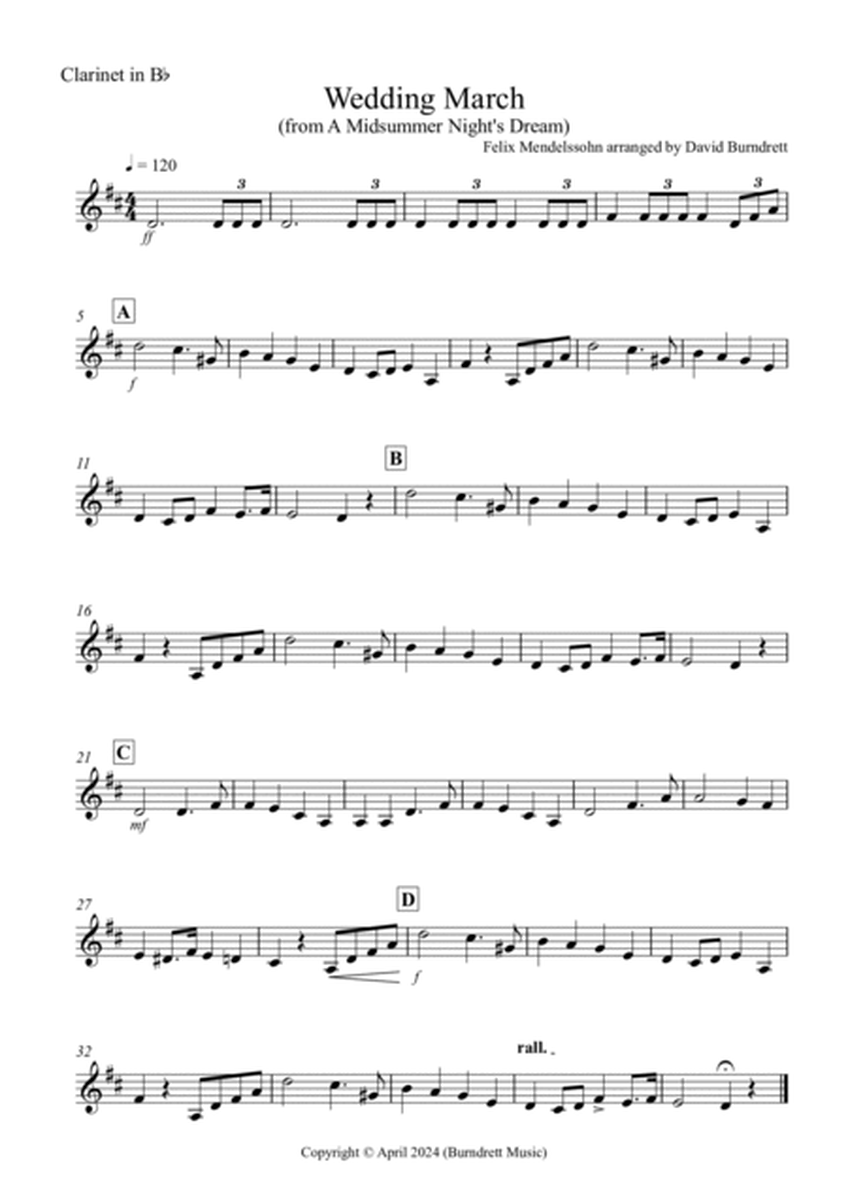 Wedding March (from A Midsummer Night's Dream) for Clarinet and Piano image number null