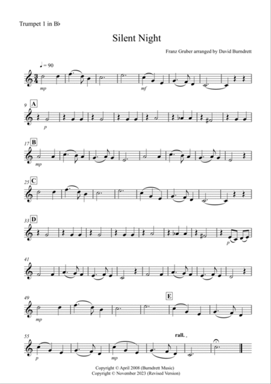 Silent Night for Brass Quartet Brass Quartet scores gallery preview page 3