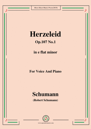 Book cover for Schumann-Herzeleid,Op.107 No.1,in e flat minor,for Voice&Piano