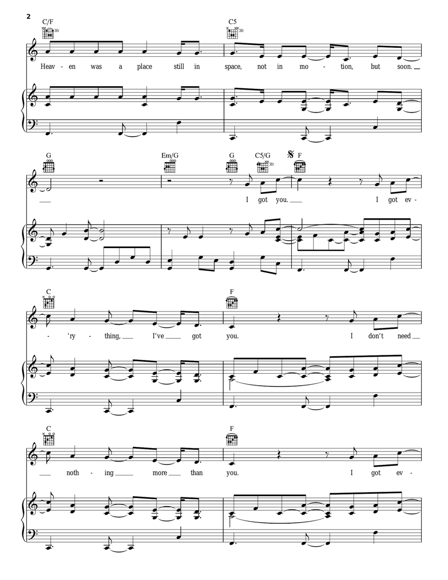I Got You I Got You Piano, Vocal, Guitar scores gallery preview page 2