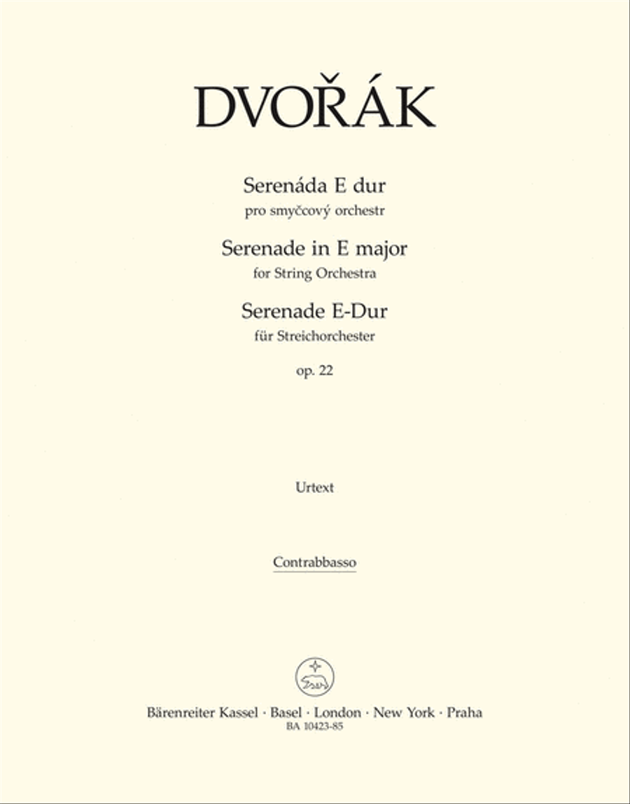 Book cover for Serenade for String Orchestra E major op. 22