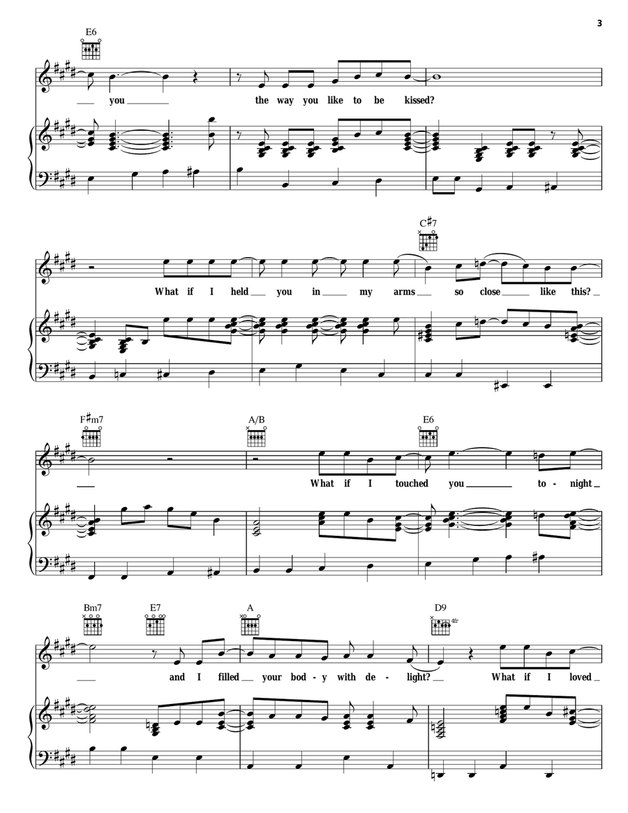 What If I Loved You Piano, Vocal, Guitar scores gallery preview page 3
