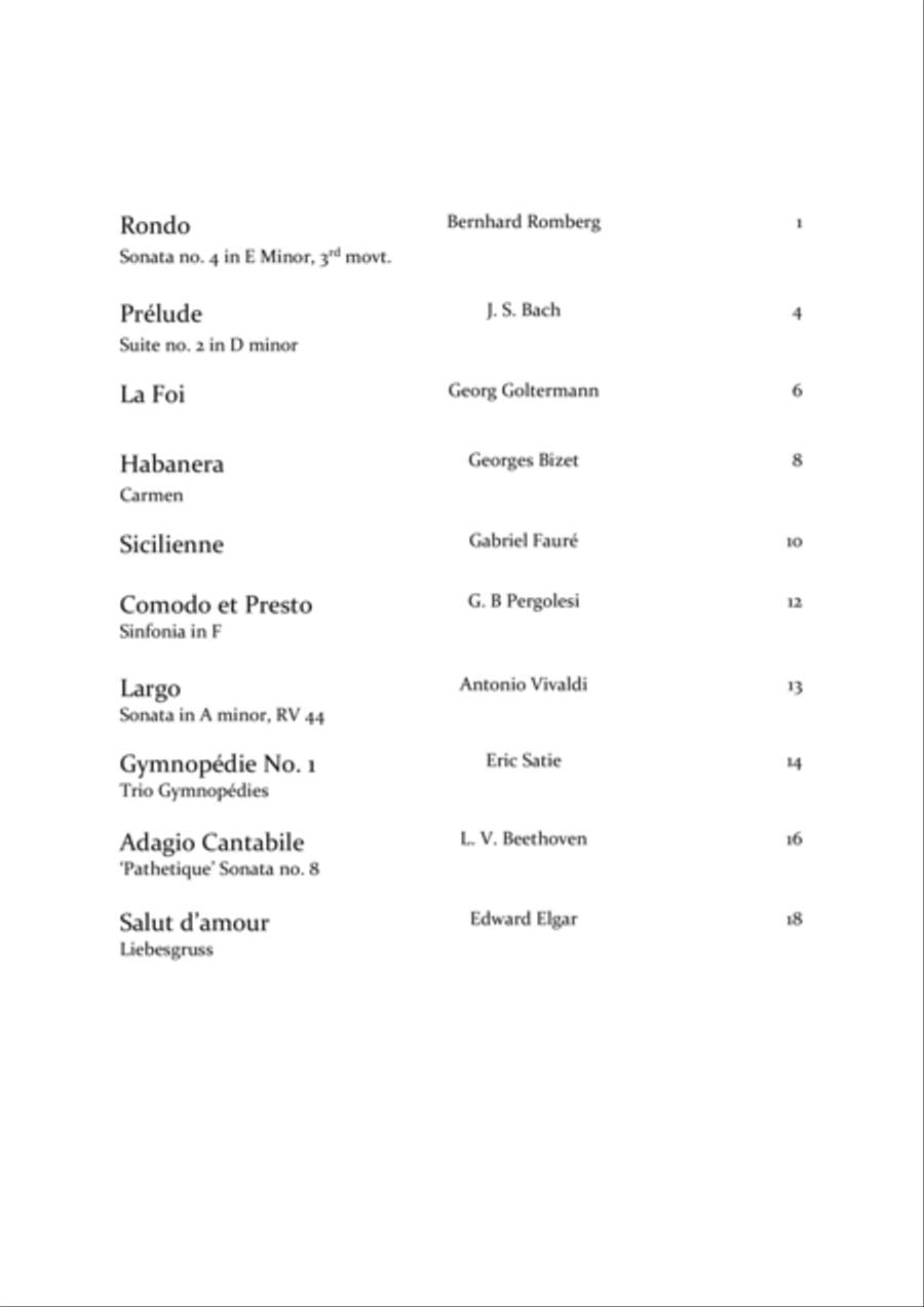 10 Solos for Cello: Intermediate Advanced Pieces Cello Solo scores gallery preview page 2
