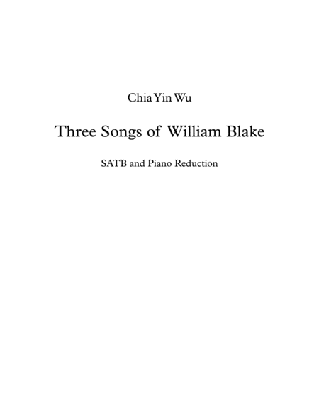 Three Songs of William Blake (Piano reduction) image number null
