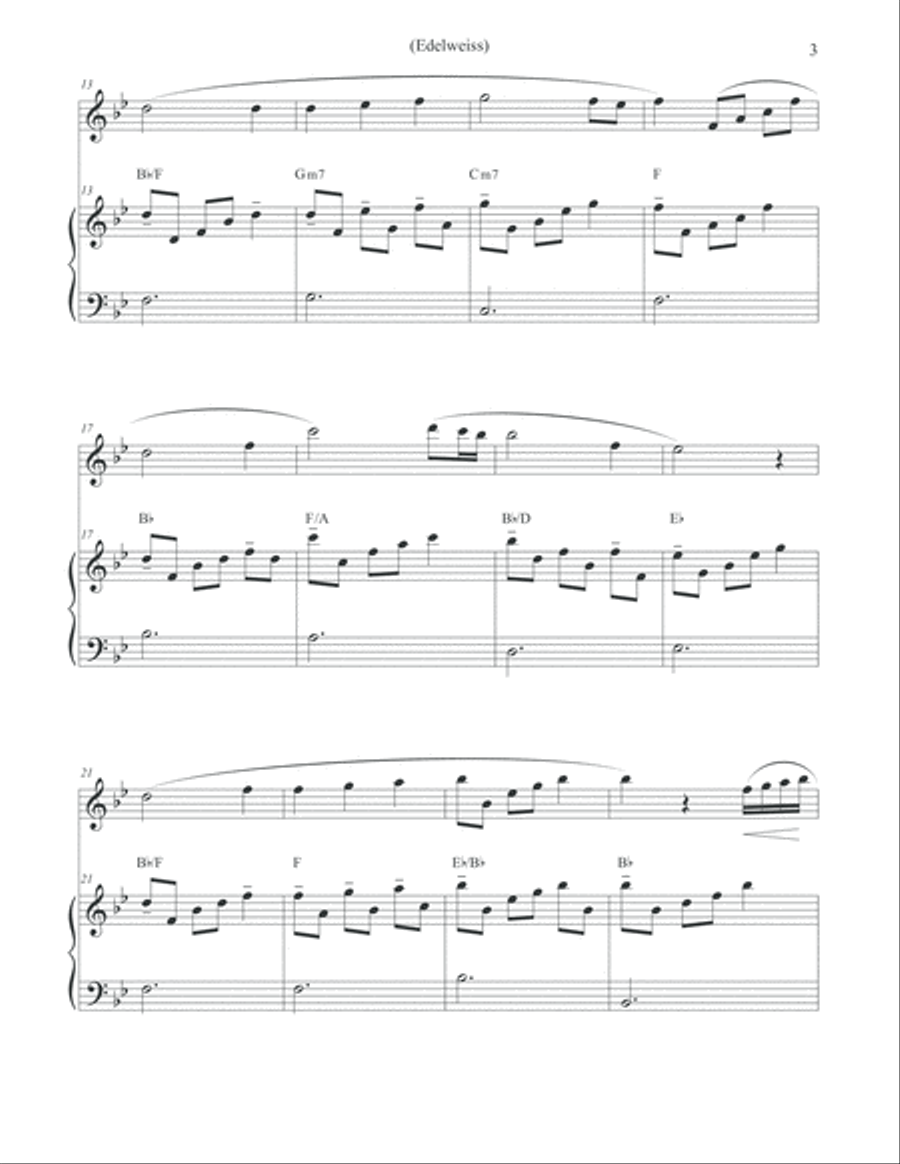 Edelweiss Flute Solo scores gallery preview page 3