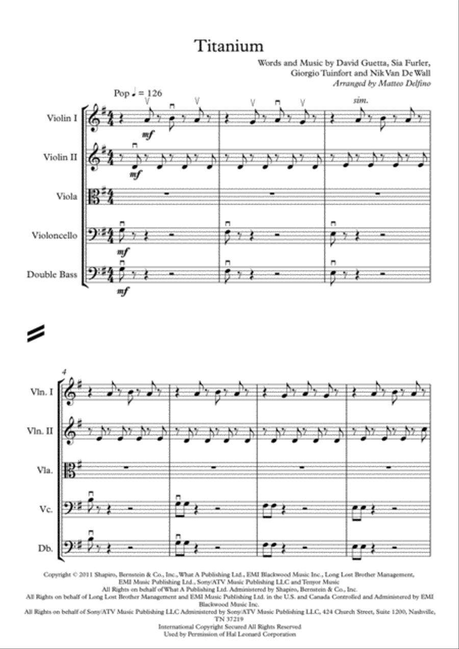 Titanium String Orchestra scores gallery preview page 1