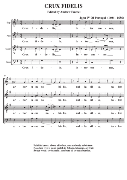 Crux Fidelis A Cappella SATB image number null