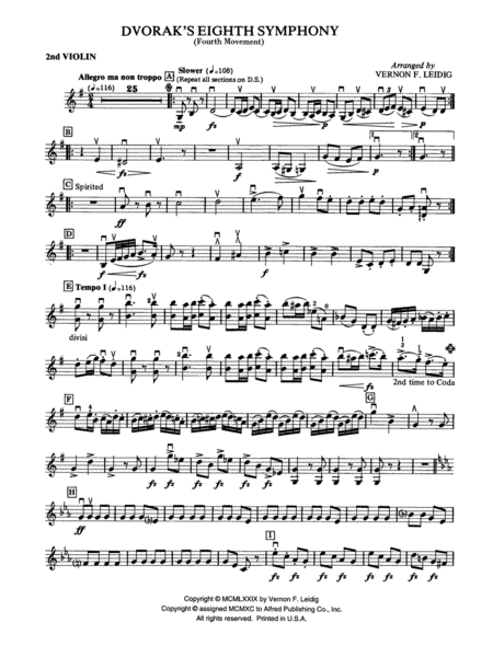 Dvorák's 8th Symphony, 4th Movement: 2nd Violin