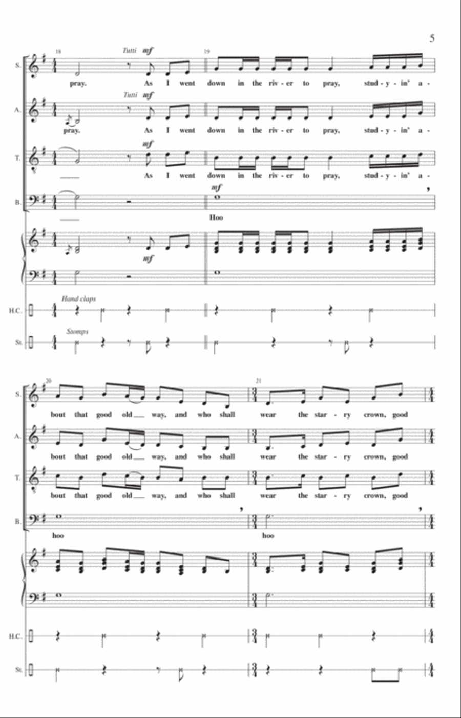 Down in the River to Pray 4-Part scores gallery preview page 4