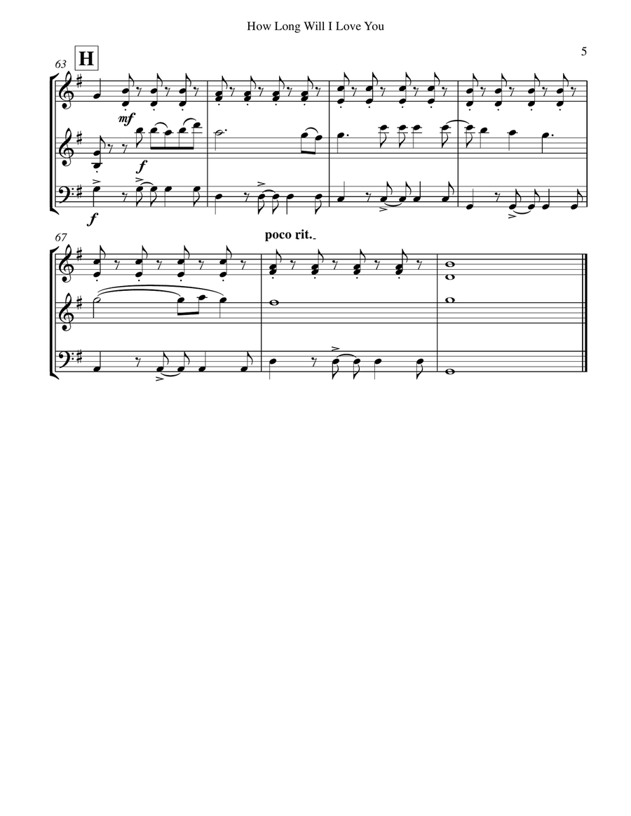 How Long Will I Love You String Trio scores gallery preview page 6