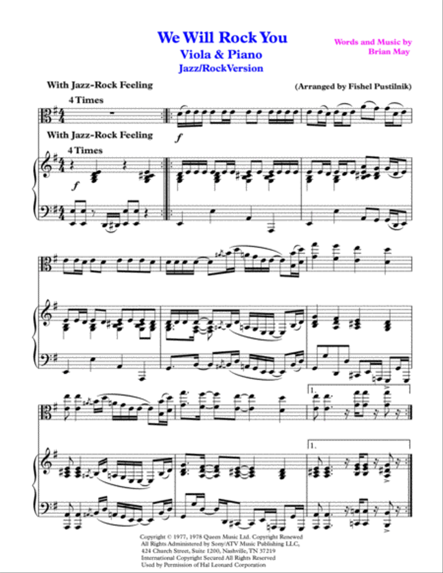 We Will Rock You Viola scores gallery preview page 2