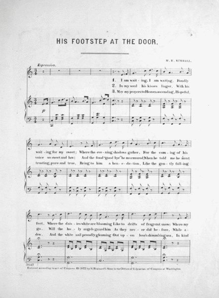 His Footstep at the Door. Song & Chorus