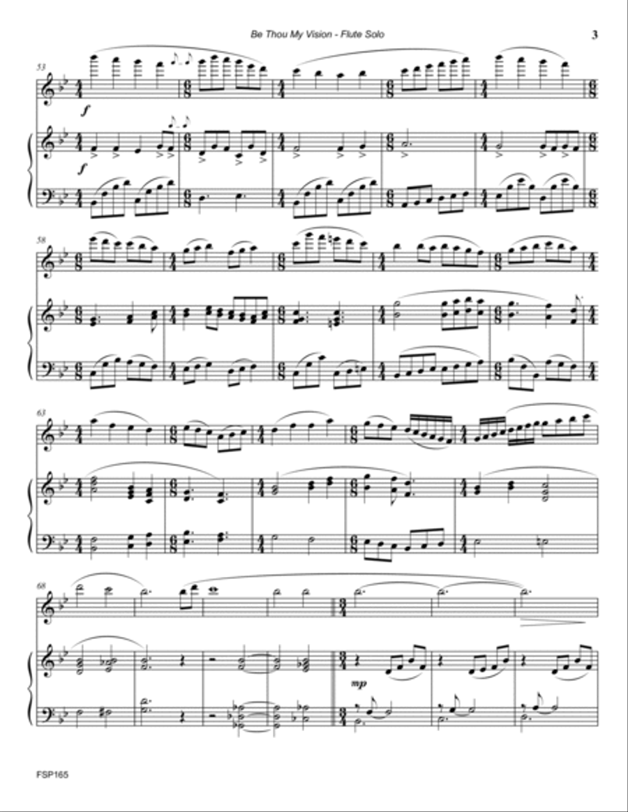 BE THOU MY VISION - FLUTE SOLO with Piano Accompaniment BE THOU MY VISION - FLUTE SOLO with Piano Accompaniment Flute Solo scores gallery preview page 3