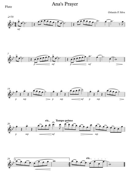 Ana's Prayer A Flute Music Sheet For Flute And Cello image number null