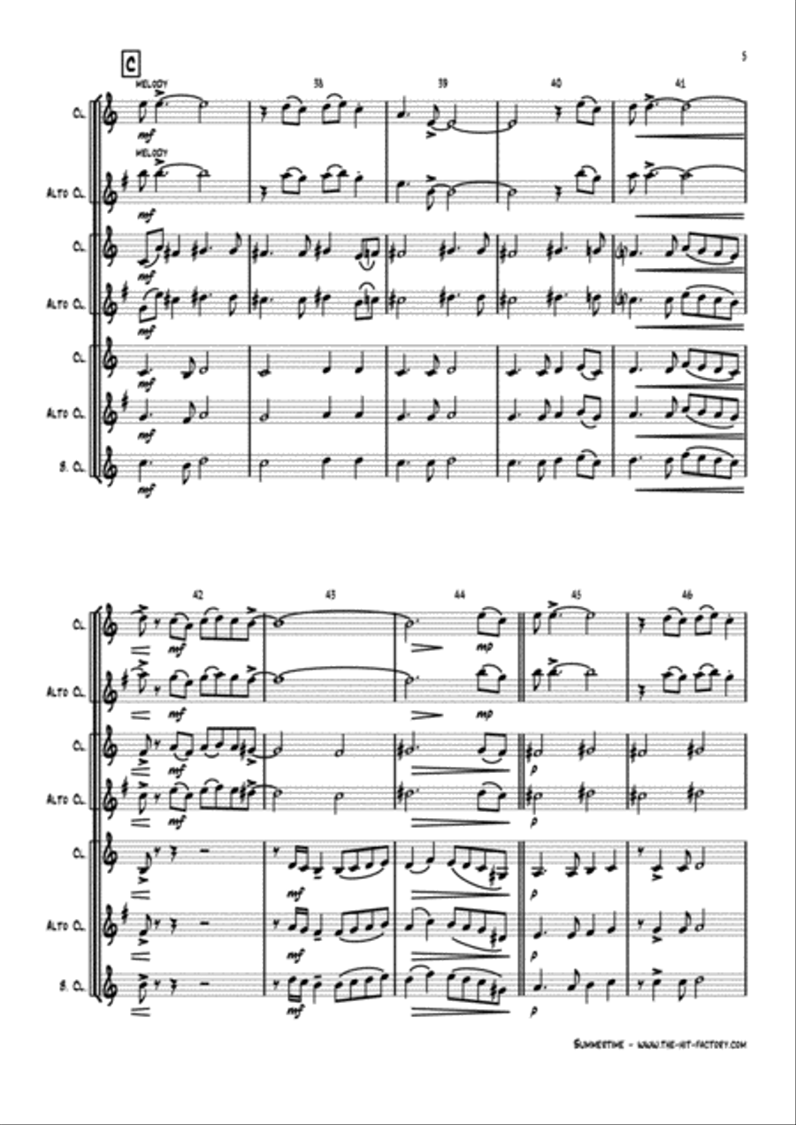 Summertime Woodwind Trio scores gallery preview page 5