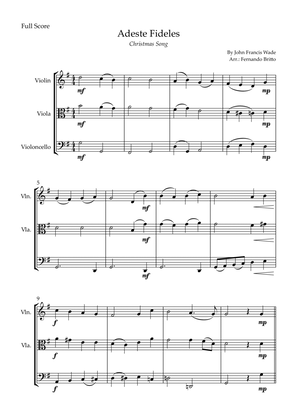 Adeste Fideles (Christmas Song) for String Trio