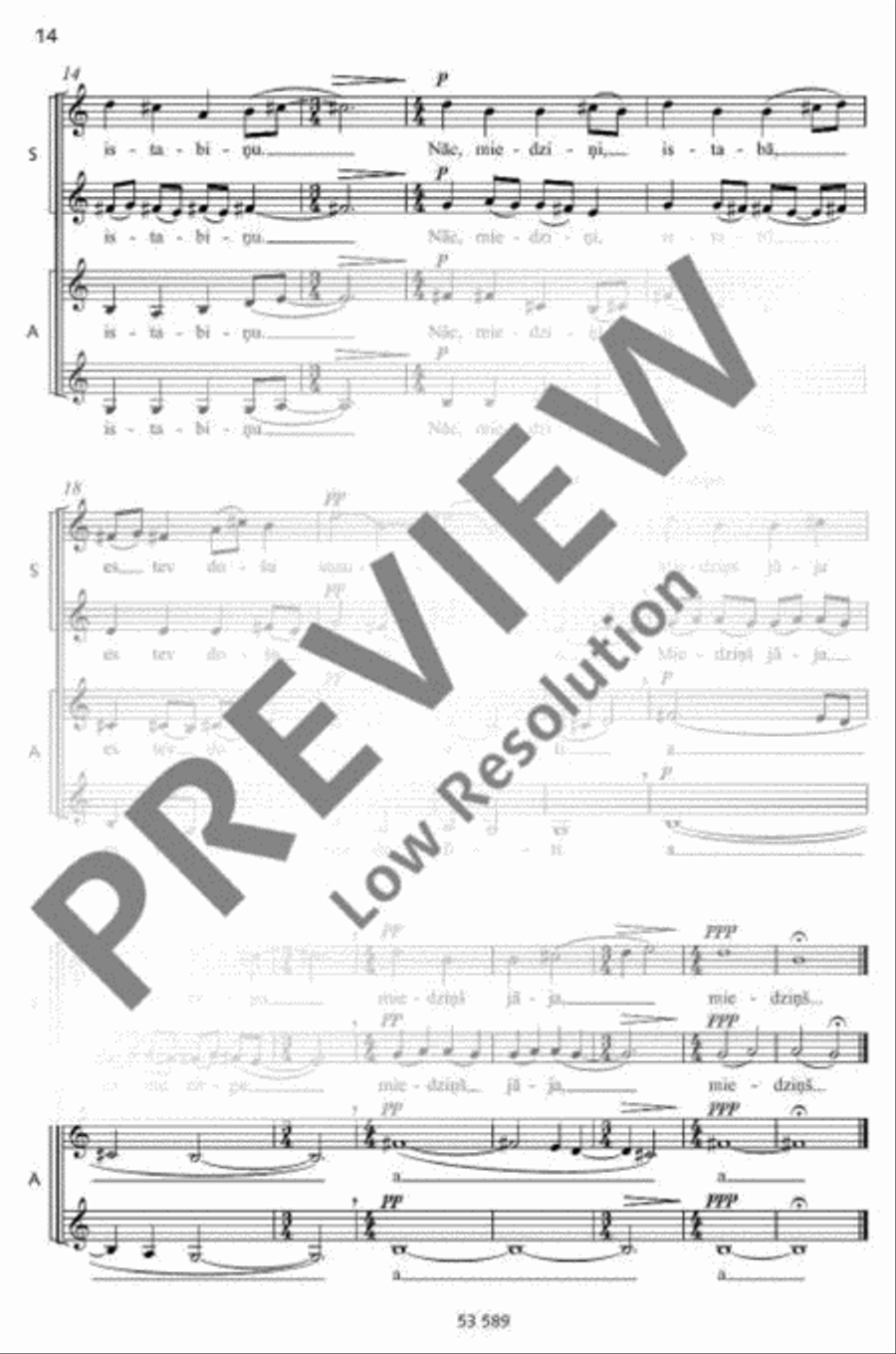 Dzimtene Women's Choir scores gallery preview page 15