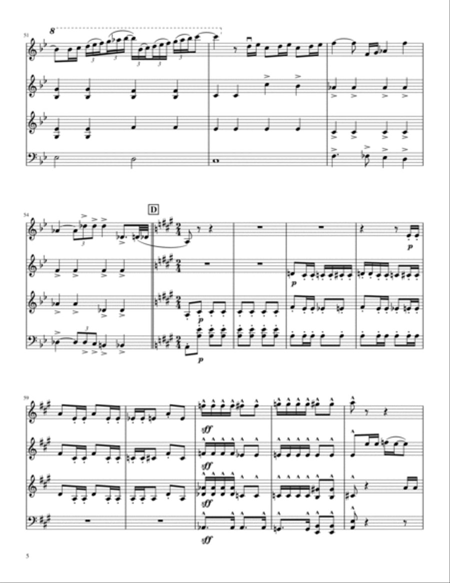 Bohemian Rhapsody String Quartet scores gallery preview page 5