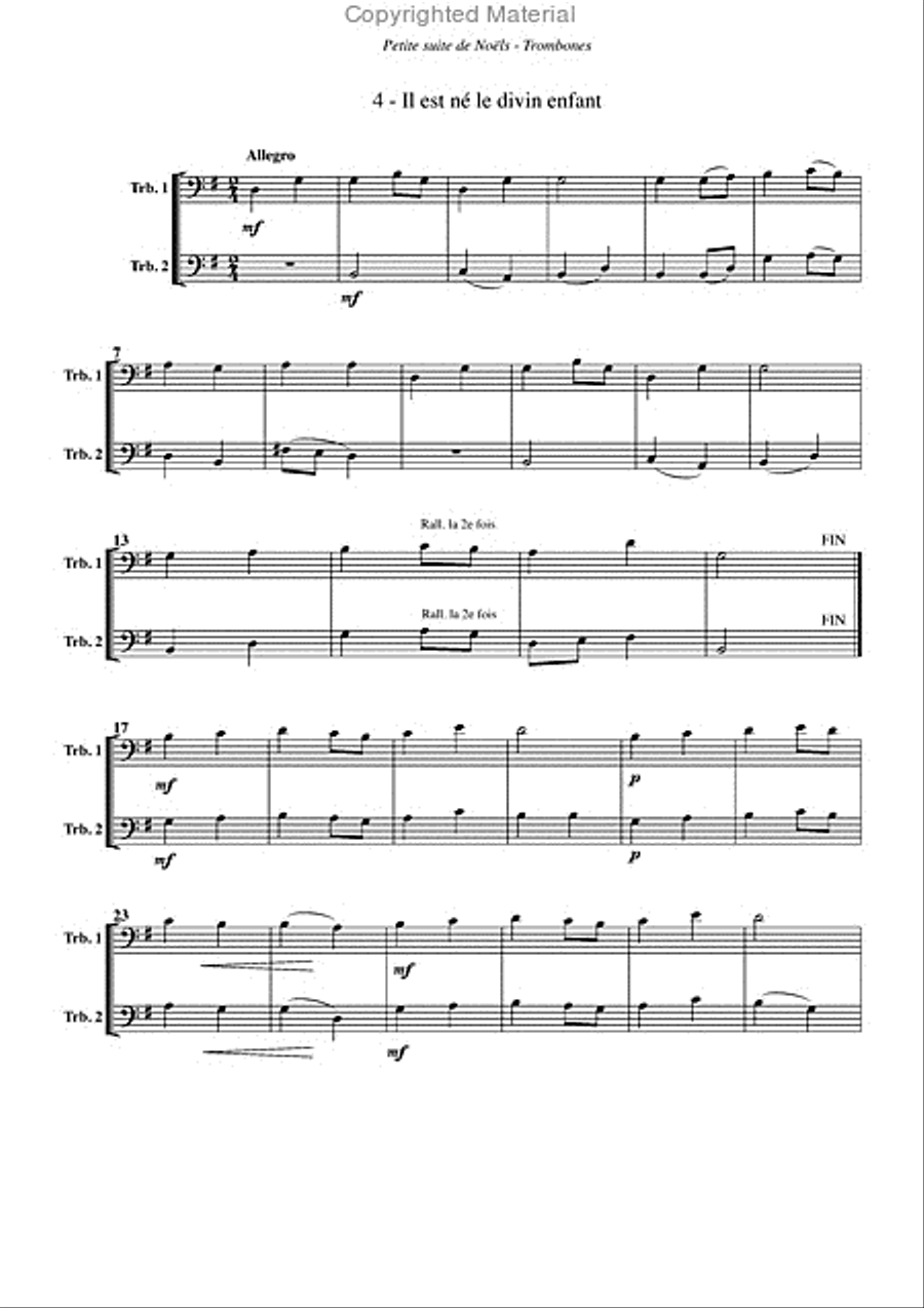 Petite suite de noëls, pour trombone Trombone scores gallery preview page 5