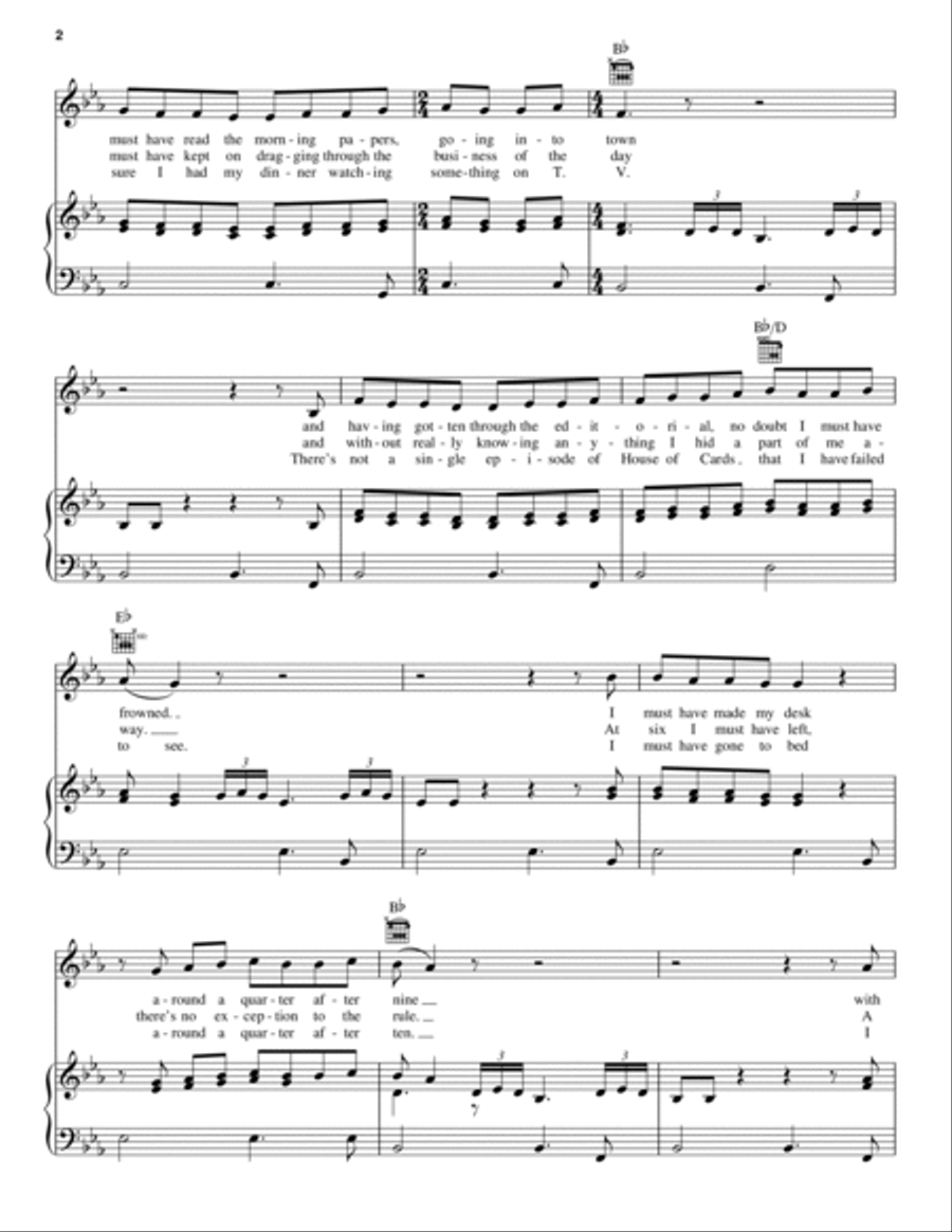 Day Before You Came (from Mamma Mia! Here We Go Again) Piano, Vocal, Guitar scores gallery preview page 2