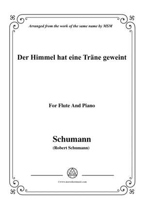 Book cover for Schumann-Der Himmel hat eine träne geweint,for Flute and Piano